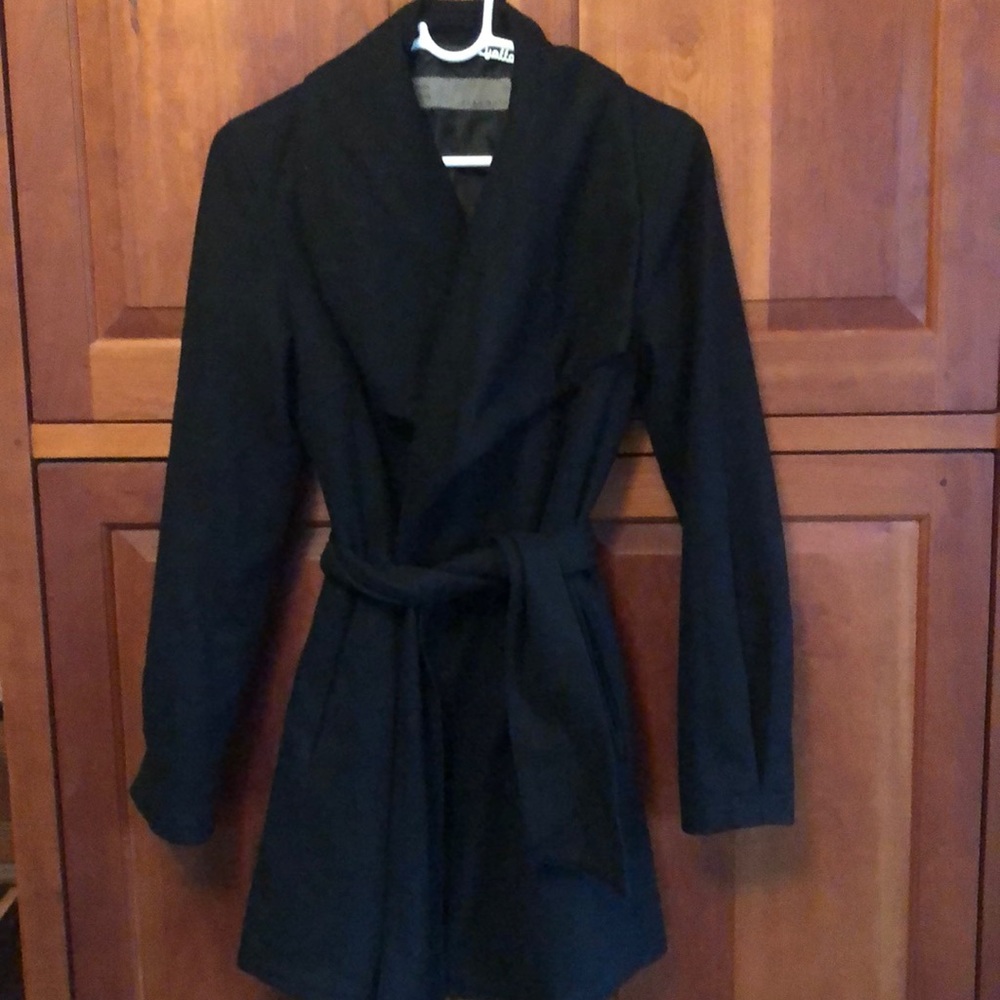 Black Zara wrap coat